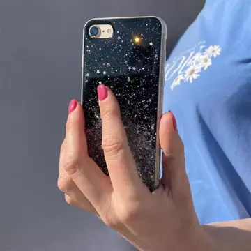 Star Glitter Case Cover für iPhone 13 mini glänzende Glitzerhülle schwarz