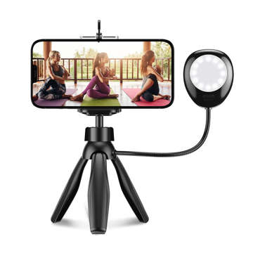 Stativ-Telefonhalter mit Alogy Tripod LED-Lampe mit Beleuchtung