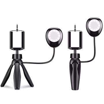 Stativ-Telefonhalter mit Alogy Tripod LED-Lampe mit Beleuchtung