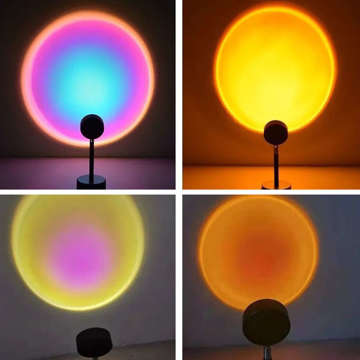 Sunset-Projektorlampe, LED-Nachtlicht, Alogy Sunset-Fernbedienungsständer, verstellbar, USB, Schwarz