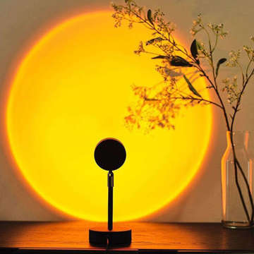 Sunset-Projektorlampe, LED-Nachtlicht, Alogy Sunset-Fernbedienungsständer, verstellbar, USB, Schwarz