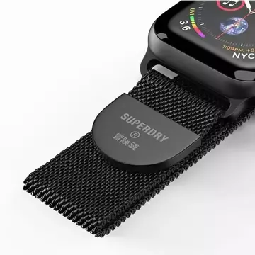 SuperDry Uhrenarmband Apple Watch 38/40/41 mm Chainmail schwarz/schwarz 41681