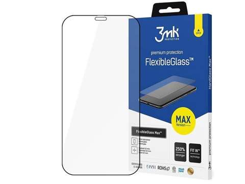 Szkło 3mk Flexible Glass Max 7H für Apple iPhone 12/ 12 Pro 6.1 Schwarz