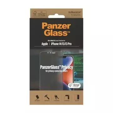 Szkło PanzerGlass Ultra-Wide Fit für iPhone 14 / 13 Pro / 13 6,1" Privacy Screen Protection Antibacterial P2771