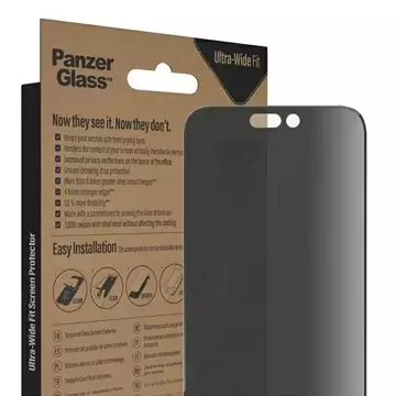 Szkło PanzerGlass Ultra-Wide Fit für iPhone 14 Pro Max 6,7" Sichtschutz Antibakteriell Easy Aligner Inklusive P2786