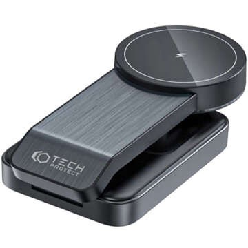 TECH-PROTECT QI15W-A28 3IN1 MAGNETISCHES MAGSAFE KABELLOSES LADEGERÄT SCHWARZ