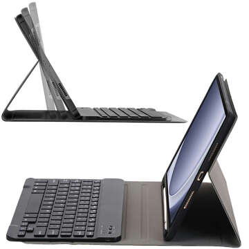 Tastaturhülle für Samsung Galaxy Tab A9 Plus 2023 11 Zoll (X210/X215/X216), magnetische Bluetooth-Tastatur, Alogy, schwarzes Glas