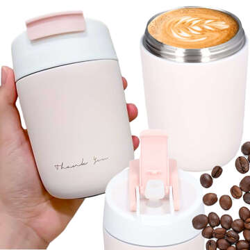 Thermobecher-Thermoskanne mit Ausguss und Strohhalm für Kaffee, Yerba-Mate-Tee, 360 ml, Vakuumflasche Alogy Steel Pink