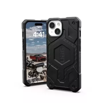 UAG Monarch Pro Hülle – Schutzhülle für iPhone 15, kompatibel mit MagSafe (Kohlefaser)