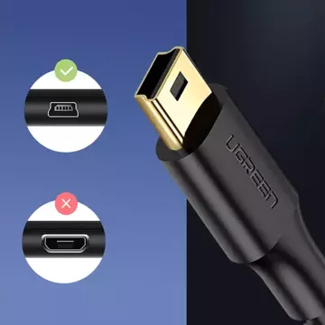 UGREEN 5-poliges vergoldetes USB-Mini-USB-Kabel 0,5 m schwarz (US132)