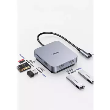 UGREEN HUB für iMac USB Typ C - 3 x USB Typ A 3.1 Gen 1 SD/TF Grau (CM521 60377)