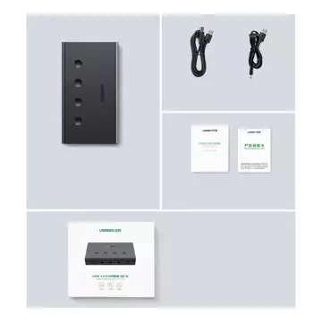 UGREEN KVM Switch (Keyboard Video Mouse) 4 x 1 HDMI (weiblich) 4 x USB (weiblich) 4 x USB Typ B (weiblich) schwarz (CM293)