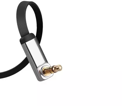 UGREEN Kabel flach gewinkelt AUX Audiokabel 3,5 mm Miniklinke 0,5 m schwarz (AV119 10596)