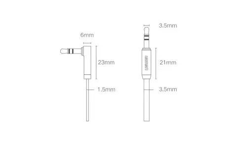 UGREEN Kabel flach gewinkelt AUX Audiokabel 3,5 mm Miniklinke 0,5 m schwarz (AV119 10596)