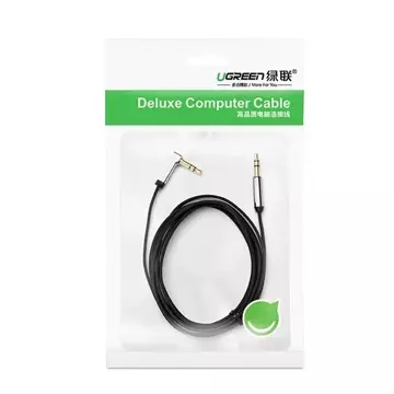 UGREEN Kabel flach gewinkelt AUX Audiokabel 3,5 mm Miniklinke 0,5 m schwarz (AV119 10596)