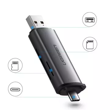 UGREEN SD / Micro SD Kartenleser für USB 3.0 / USB Type C 3.0 grau (50706)