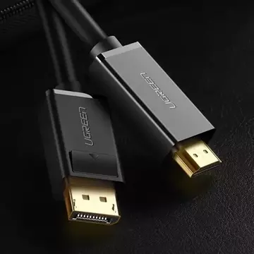 UGREEN Unidirektionales DisplayPort-zu-HDMI-Kabel 4K 30 Hz 32 AWG 2 m Schwarz (DP101 10202)