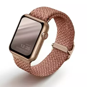 UNIQ Aspen Armband für Apple Watch 40/38/41mm Serie 4/5/6/7/8/SE/SE2 Geflochtenes Pink/Grapefruit Pink