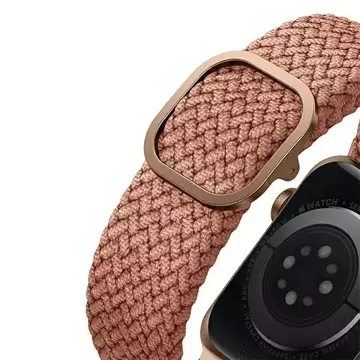 UNIQ Aspen Armband für Apple Watch 40/38/41mm Serie 4/5/6/7/8/SE/SE2 Geflochtenes Pink/Grapefruit Pink