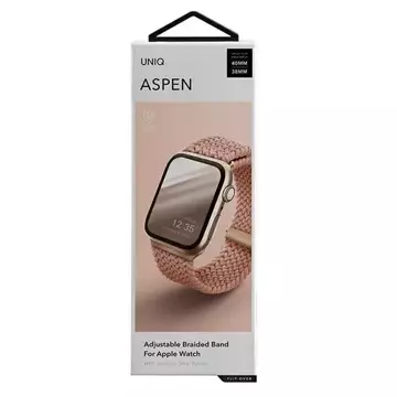 UNIQ Aspen Armband für Apple Watch 40/38/41mm Serie 4/5/6/7/8/SE/SE2 Geflochtenes Pink/Grapefruit Pink