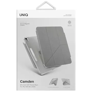 UNIQ Camden Tablet-Hülle für iPad 10. Gen. (2022) fossil grau/grau Antimikrobiell