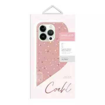 UNIQ Coehl Terrazzo Hülle für iPhone 14 Pro 6.1" Rosa/Korallenrosa