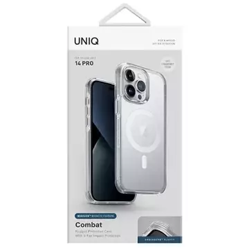 UNIQ Combat Case für iPhone 14 Pro 6.1" Magclick Charging transparent/taubensatiniert klar