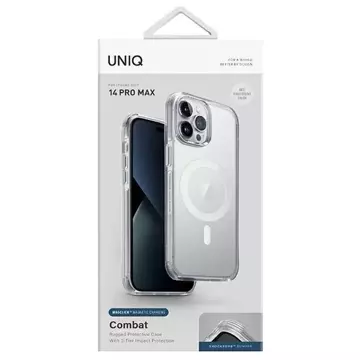 UNIQ Combat Case iPhone 14 Pro Max 6.7" Magclick Charging transparent/taubensatiniert klar