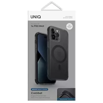 UNIQ Combat iPhone 14 Pro Max 6,7" Magclick Charging Czarny/Concrete Charcoal