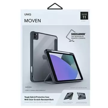 UNIQ Etui Moven iPad Pro 11" (2021/2020) Antimikrobielles Grau/Anthrazit