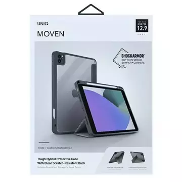 UNIQ Etui Moven iPad Pro 12,9" (2021) Antimikrobielles Grau/Anthrazit