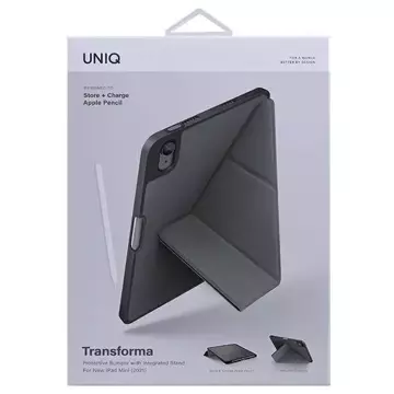 UNIQ Hülle für Transforma iPad Mini (2021) Antimikrobielles Grau / Anthrazitgrau