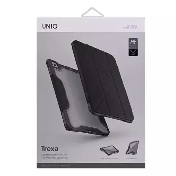 UNIQ Hülle für Trexa iPad 10.2 "2021/2020/2019 Antimikrobiell schwarz / schwarz