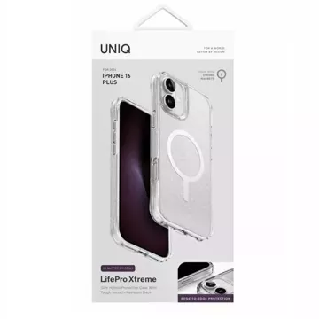 UNIQ LifePro Xtreme Hülle für iPhone 16 Plus 6,7" Magclick Charging Transparent/Tinsel Lucent