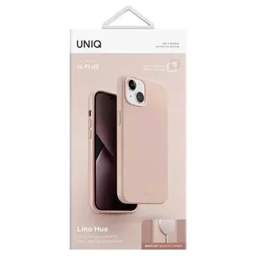 UNIQ Lino Hue Hülle für iPhone 14 Plus 6.7" Magclick Charging pink/blush pink