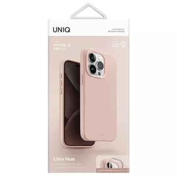 UNIQ Lino Hue Hülle für iPhone 15 Pro 6,1" Magclick Charging Pink/Blush Pink