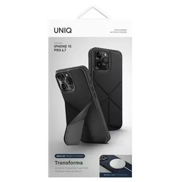 UNIQ Transforma Hülle für iPhone 15 Pro Max 6,7" Magclick Charging Schwarz/Ebenholzschwarz