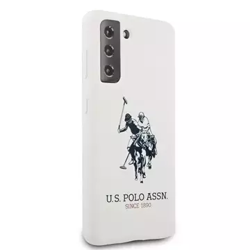 US Polo Silikon Logo Handyhülle für Samsung Galaxy S21 Plus weiß/weiß