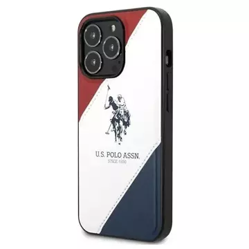 US Polo Tricolor geprägte iPhone 14 Pro 6,1" Handyhülle Weiss weiss