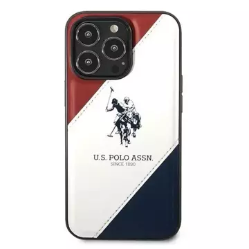 US Polo Tricolor geprägte iPhone 14 Pro 6,1" Handyhülle Weiss weiss