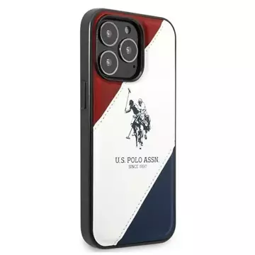 US Polo Tricolor geprägte iPhone 14 Pro 6,1" Handyhülle Weiss weiss