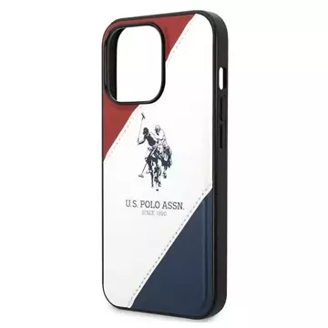 US Polo Tricolor geprägte iPhone 14 Pro 6,1" Handyhülle Weiss weiss