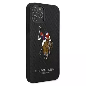 US Polo USHCP12LPUGFLBK Handyhülle für Apple iPhone 12 Pro Max schwarz/schwarz Polo Embroidery Collection