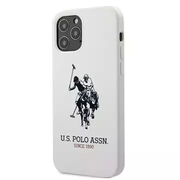 US Polo USHCP12LSLHRWH Handyhülle für Apple iPhone 12 Pro Max weiß/weiße Silikonkollektion