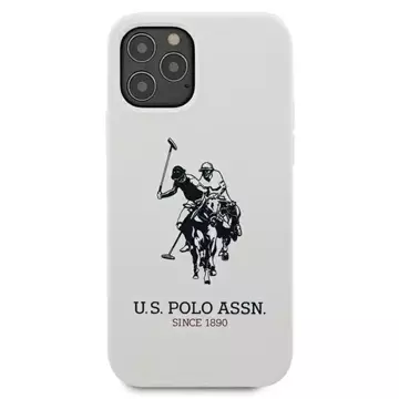 US Polo USHCP12LSLHRWH Handyhülle für Apple iPhone 12 Pro Max weiß/weiße Silikonkollektion