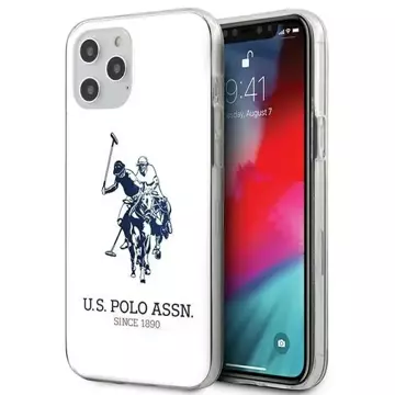 US Polo USHCP12LTPUHRWH Handyhülle für Apple iPhone 12 Pro Max weiß/weiß Glänzendes großes Logo