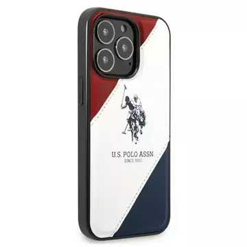 US Polo USHCP14XPSO3 Handyhülle für Apple iPhone 14 Pro Max 6.7" weiß/weiß Tricolor geprägt