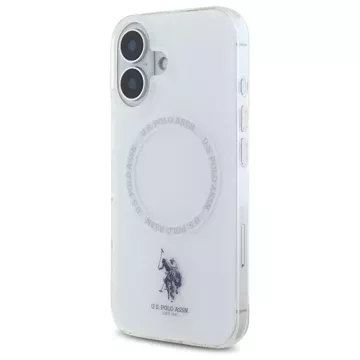 US Polo USHMP16SHOCLDPW iPhone 16 6,1" weiß/weißer IML-Ring MagSafe