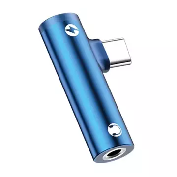 USAMS Adapter AU07 2w1 USB-C niebieski /blau USB-C 3,5mm SJ277TC02 (US-SJ277)