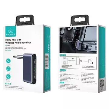 USAMS Adapter Audio Bluetooth 5.0 - Klinke 3,5 mm grau/grau SJ519JSQ01 (US-SJ519)